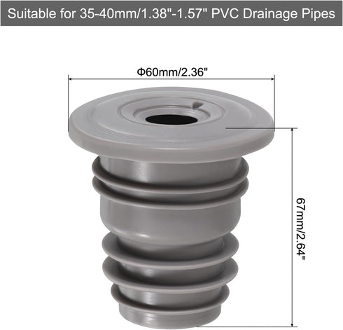 uxcell Drain Pipe Seal Ring, Silicone Ring Washing Machine Sealing Plug, Anti-Odor Floor Drain Plug Sewer Pipe Seal Ring Sealing Cover for 35-40mm...