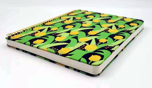 Medium Journal notebook?Hardcover Gold spiral notebook college ruled 100g, 80 Sheets 6.5'' x 8.5'' with Interior PP Pocket, fo Students, Office, S...