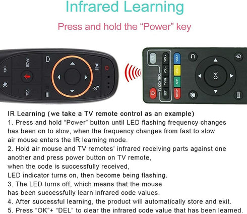 BL Air Mouse Remote Control, Voice Remote 2.4G RF Wireless Remote Control with 6-Axis Gyroscope IR Learning, USB Air Mouse Remote for PC Smart TV ...