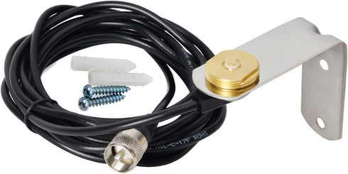 HYS TCJ-N1 3/8" to 3/4" Hole Mount with NMO Bracket L Shape Fender Mount 13'/About 4m RG-58 Coax Cable NMO to PL259 for All VHF/UHF/CB Radio NMO A...