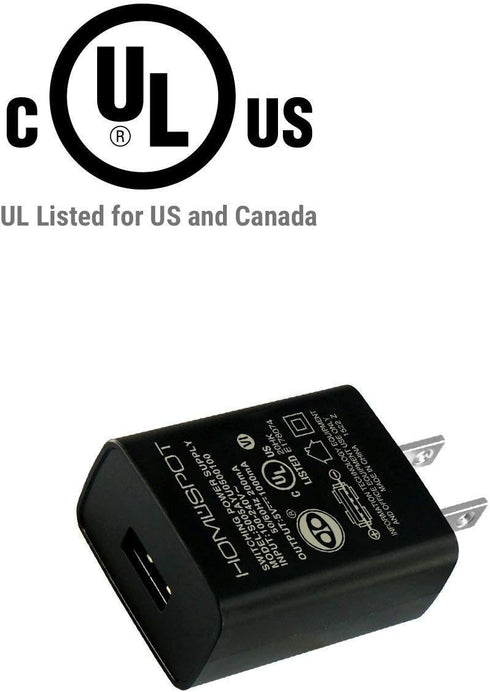 UL Certified USB Wall Charger Power Supply 5v 1A (1000mA) Universal Portable Travel Power Adapter Plug Block High Speed for iPhone iPad iPad Samsu...