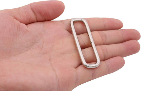 Metal Rectangle Ring Buckles Square Strap Webbing Belt Rings for Bag Purse Non Welded 2 x 1/2 Inch...