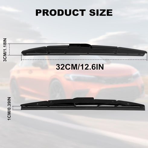 12.6 inch Rear Windshield Wiper Blade, Compatible with Honda CRV Rear Window 2012 2013 2014 2015 2016 +More Cars, Rear Wiper Blade Replacement (Pa...