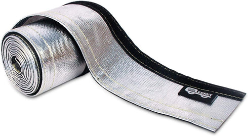 Heat Shroud Sleeve Aluminized Sleeving Express Aluminized Hose and Silver Hose Wire Protection Barrier with Hook and Loop Closure, 3/4" I.D.x 10FT...