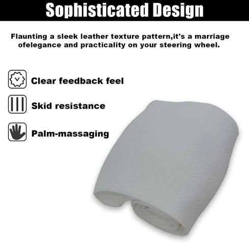 Car Steering Wheel Cover, Soft Odorless Silicone Steering Wheel Protector, Anti-Slip Auto Steering Wheel Cover Universal Fit 14 Inch, Vehicle Inte...