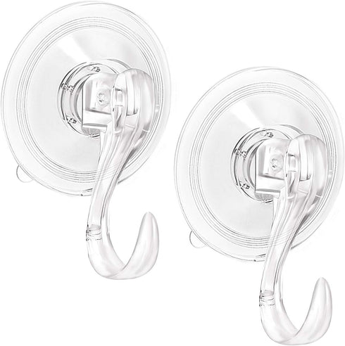 2PCS Wreath Hanger, Suction Cup Hooks with Key Lock, Heavy Duty Vacuum Wall Window Shower Suction Cup Hook and Wreath Hanger for Front Door, Wreat...