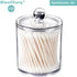 SheeChung 6 Pack Qtip Dispenser Apothecary Jars Bathroom with Labels - Qtip Holder Storage Canister Clear Plastic Acrylic Jar for Cotton Ball, Swa...