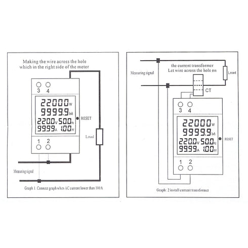Electricity Single Phase Energy Meter Tester Electricity Usage Monitor AC 110V 40V-300V 100A Ampermeter Power Voltmeter Ammeter Voltage Amps Watt ...