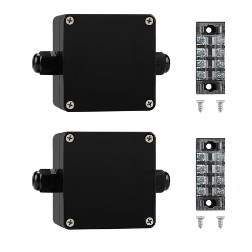 ABS IP67 Waterproof Dustproof Electrical Junction Box, with 15A 600V Barrier Terminal Cable Connector, 1IN/1Out Power Junction Box?2.48 * 2.28 * 1...