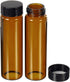 PATIKIL 40mL Reagent Media Bottle, 10 Pack Round Glass Storage Bottles Plastic Screw Cap for Lab Home, Brown...