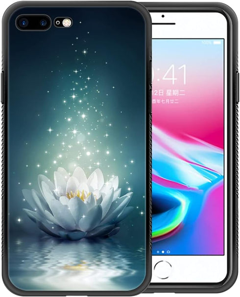 ZHEGAILIAN Case Compatible with iPhone SE 2022,White Lotus Night Cases Compatible with iPhone SE 2022 for Girls,Non-Slip Pattern Design Back Cover...