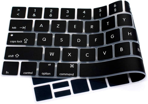 USA Version Silicone French AZERTY Language Keyboard Cover for MacBook Pro 13 15 inch 2019 2018 2017 and 2016 with Touch Bar and Touch ID Model: A...