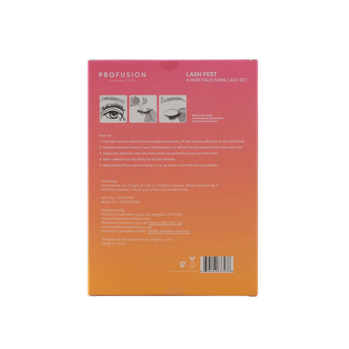 Profusion Cosmetics It's a Vibe Lash Fest 4-pair Lash Set, Elevate Your Festival Glam with Faux Mink lashes, Thin, light-weight Design, Quick-dry ...