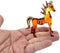 Tiny 2½" Long Brown Gold Standing Horse Figurine - Miniature Hand Blown Painted Glass Horses Stallion Mare Foal Pony Animals Crystal Decorative Co...