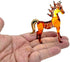 Tiny 2½" Long Brown Gold Standing Horse Figurine - Miniature Hand Blown Painted Glass Horses Stallion Mare Foal Pony Animals Crystal Decorative Co...