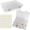 2 Pack 24 Grids Clear Plastic Organizer Box, Storage Container with Adjustable Divider, Craft and Bead Storage Organizer Box for DIY Crafts Jewelr...