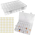 2 Pack 24 Grids Clear Plastic Organizer Box, Storage Container with Adjustable Divider, Craft and Bead Storage Organizer Box for DIY Crafts Jewelr...