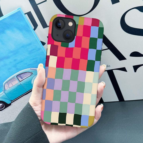 SEized Case Compatible with for iPhone 14,Colorful Checkerboard Phone Case for Girl Women Boy Men,Durable Protection Case for iPhone 14...