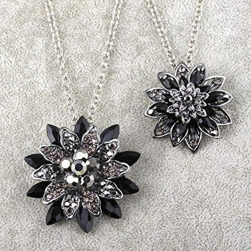 Spidergirl Black Dahlia Crystal Pendant Necklace Gift from Michel Jones Necklace Jewelry (Big)...