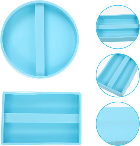 2pcs Business Card Holder Mold Card Storage Silicone Epoxy Resin Mold for DIY Craft Making Soap Candle Office Study Storage Organizer Style A...