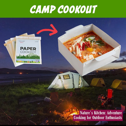 TECHEF - Foldable Paper Cookpot: The Revolutionary Disposable and Flame-Resistant Cooking Pot for Camping and Home Use, Compatible with Direct Fla...