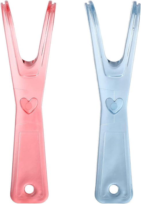 Healifty Dental Floss Holder for Teeth - 2 Pack Reusable Reusable Floss Handle Holder Replacements Floss Handles for Tooth Cleaning (Pink, Blue)...