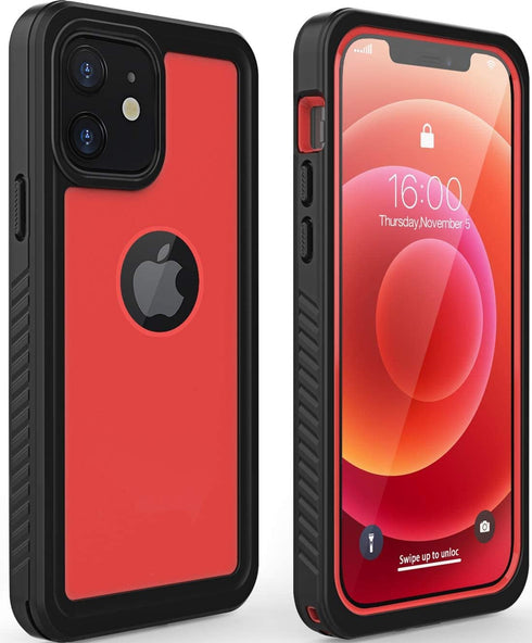 for iPhone 12 Waterproof Case,Waterproof Shockproof Dustproof IP68 Full-Body Hard Case Built-in Screen Protector Underwater Outdoor Waterproof Cov...