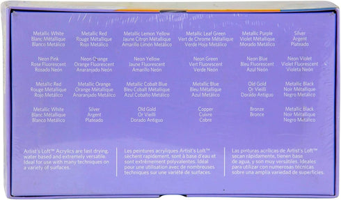 MICHAELS Metallic & Neon Acrylic Paint Set By Artist's Loft™...