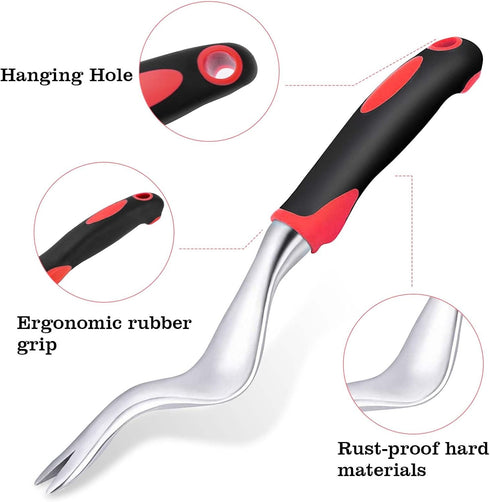 Hand Weeder Tool for Garden, Weed Puller Tool with Rubber Handle, V-Shaped Forks Manual Weeders, Lawn Care Uprooting Weeding Tools for Gardening, ...
