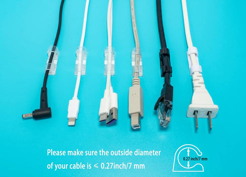 Self-Adhesive Cable Clips Organizer Drop Wire Holder Cord Management, Pack of 20 (White, 0.27 inch)...