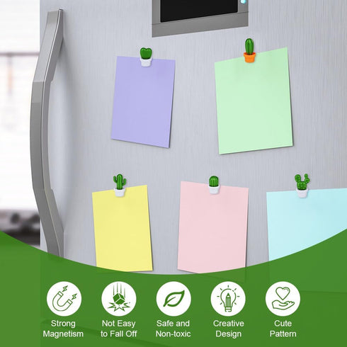 AUAUY 12PCS Fridge Magnet Cactus, 3D Mini Magnets Strong, Cute Small Magnets, Magnets for Whiteboard Office Kitchen Home Decor Refrigerator Use, C...