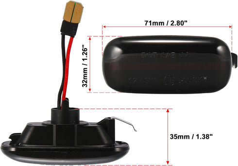 X AUTOHAUX Car Markers Light Accessories LED Side Marker Lights Sequential Flashing Turn Signal Light Assembly for Audi A6 2000-2011 for Audi A4 2...