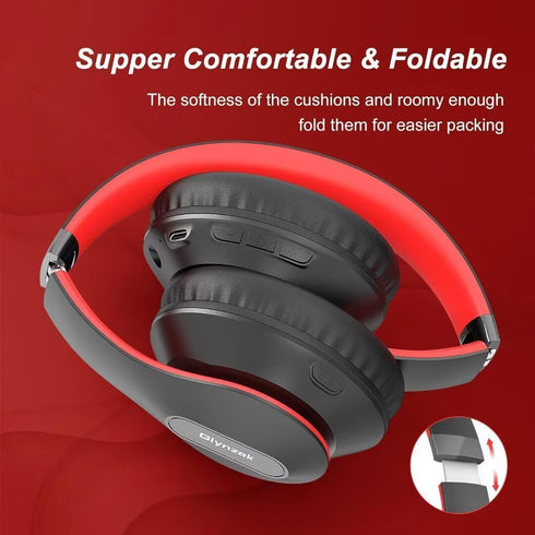 Wireless Bluetooth Headphones Over Ear 65H Playtime HiFi Stereo Headset with Microphone and 6EQ Modes Foldable Bluetooth V5.3 Headphones for Trave...