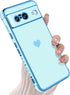 KANGHAR Compatible with Google Pixel 8 5G Case for Women Girl, Plating Edge Cute Love Heart Soft TPU Bumper with 4 Corners Shockproof Protection P...