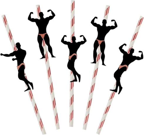 Bachelorette Naughty Straws, Stripper Pole Dancer Straw,24pcs Bachelorette Party Naughty Nye Paper Straw for Hens Girls Night Adults,Dancing MEN C...