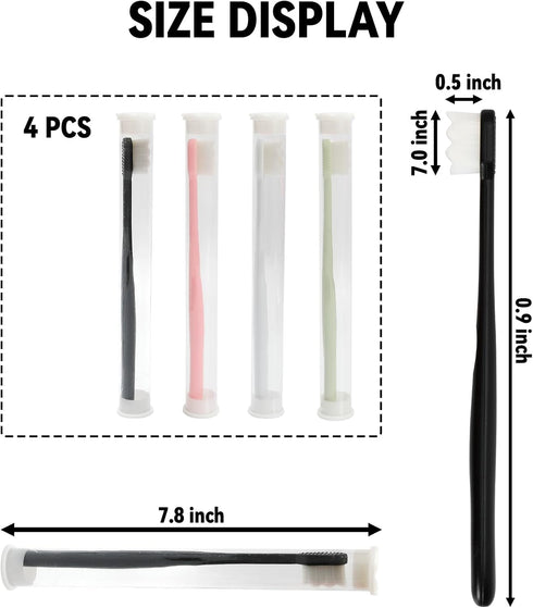 4PCS Toothbursh, Nordic-Inspired Premium Nano Toothbrush, Ultra-fine Soft Toothbrush with Soft Bristles for Sensitive Gums and Teeth (Pink, Green,...