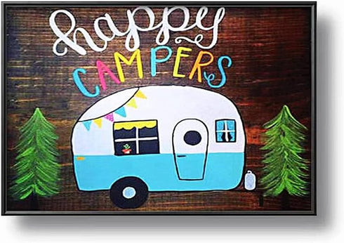 NIHO-JIUMA Happy Camping Diamond Painting Kits, 5D DIY Full Drill Diamonds Art Gift for Adults, Home Decor (30x40cm/12x16inches)...