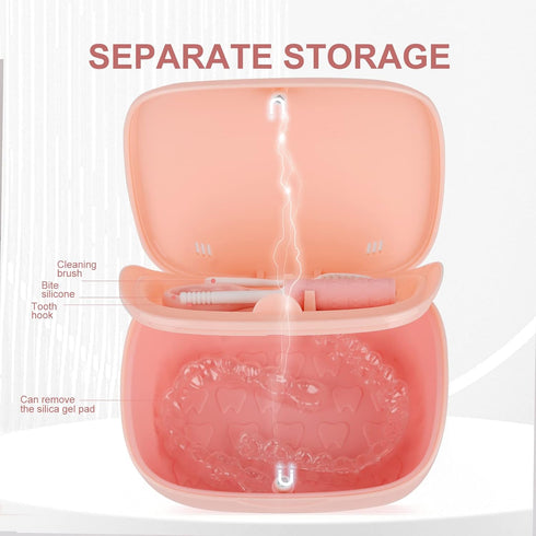 Denture Bath Box Cup?With mirror Dental braces Kit Portable Retainer Case?False Teeth Storage Box Holder?With braces chewable tablets? Braces remo...