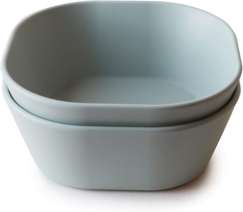 mushie Square Dinnerware Bowls for Kids | Made in Denmark, Set of 2 (Sage)...