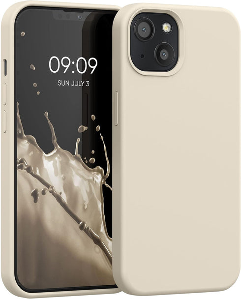 kwmobile Case Compatible with Apple iPhone 13 Case - TPU Silicone Phone Cover with Soft Finish - Cream...