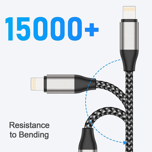 iPhone USB C to Lightning Cable, 2 Pack 10ft MFi 20W iPhone Fast Charger Nylon Braided Extra Long Cord Compatible with iPhone 14/13/12/12 Pro Max/...