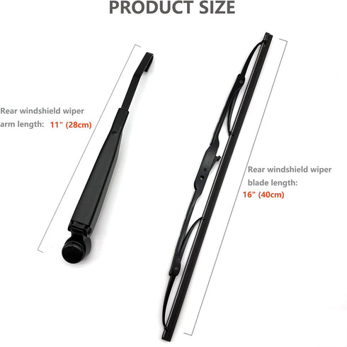 Rear Wiper Arm & Wiper Blade Replacement for Dodge Grand Caravan 2008-2016 / Chrysler Town & Country 2008-2016, Rear Windshield Wiper Arm & Wiper ...