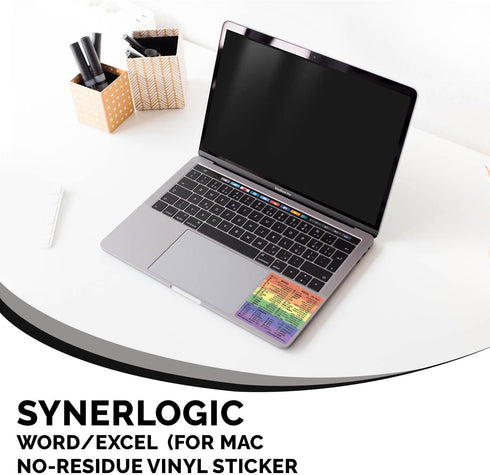 Synerlogic for Mac Word & Excel Shortcuts Cheat Sheet Sticker | Quick Reference Keyboard Shortcut Stickers | Word Excel Shortcuts Sticker MacBook ...