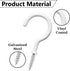 12 Pcs Ceiling Hooks for Hanging Plants - 2.9 inches Plant Hooks Heavy Duty,Hanging Hooks for Cups,Lights and Utensils -White Vinyl Coated Screw i...