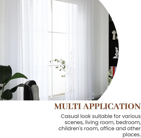 Dreaming Casa Solid Sheer Curtains White Rod Pocket Voile Draperies 84 Inches Long for Living Room 52" W x 84" L 2 Panels...