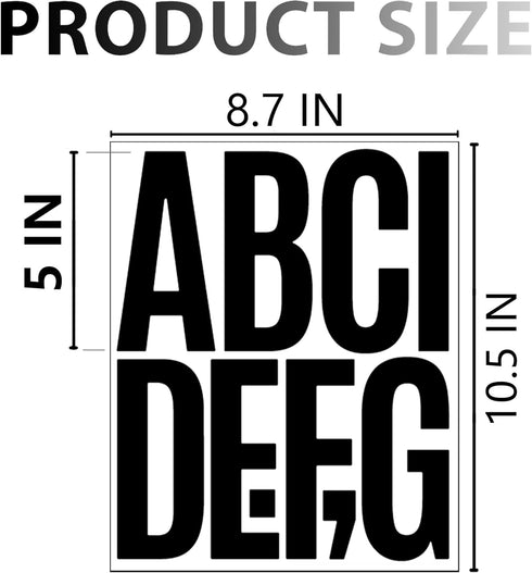 239Pcs 5 Inch Letters & Numbers Vinyl Stickers, 24 Sheets Durable Bulletin Board Letters - Easy Peel Self-Adhesive Decals for Classroom, Door & Wi...