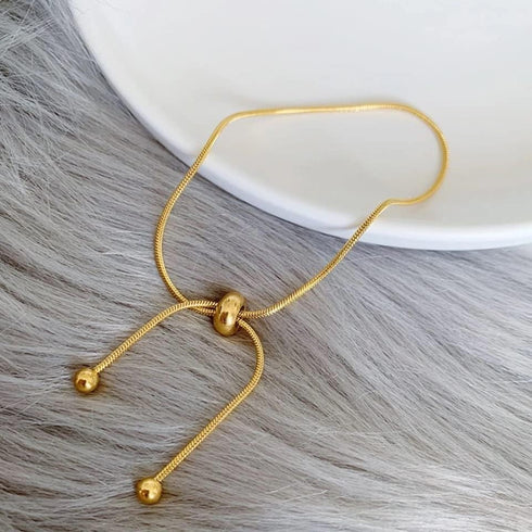 Pingyongchang Thin Chain Bracelets Anklet for Women Adjustable Chain Anklet Bracelet Vintage Fashion Simple Pull Thin Chain Metal Anklet Female Fo...