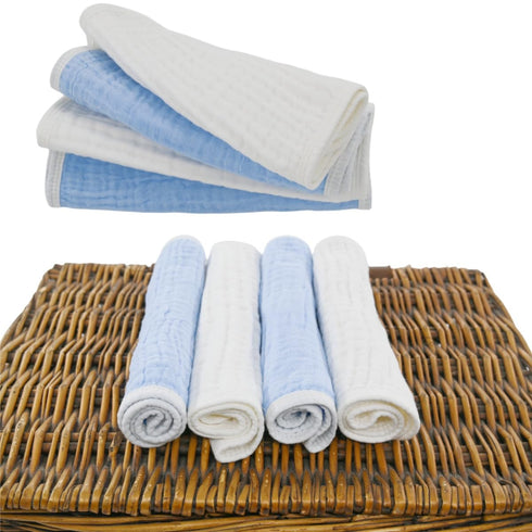 Synrroe Burp Cloths Large, Muslin Burp Cloths for Baby Girls and Boys, Pack of 4 Extra Absorbent and Soft Muslin Bibs, 6 Layers 20 by 10 Inches 10...