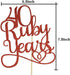 40 Ruby Years Cake Topper for 40th Anniversary Wedding Party Decorations Red Glitter...