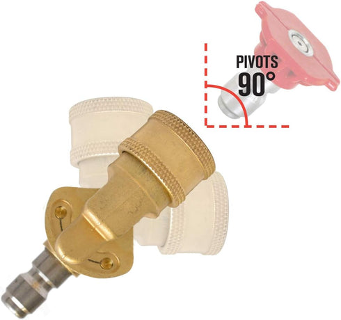 Valley Industries PK-85300172 Pressure Washer 90 Degree Pivoting Coupler-4,500 PSI, 2.5GPM, 1/4", Brown...